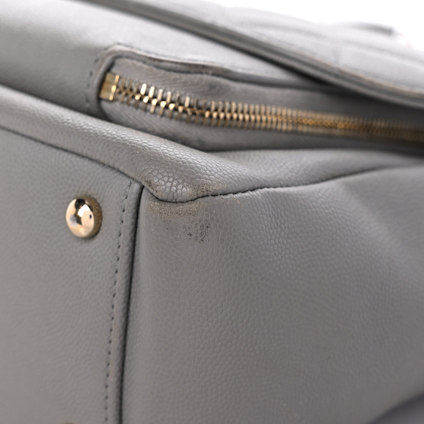Caviar Quilted Large Business Affinity Flap Grey