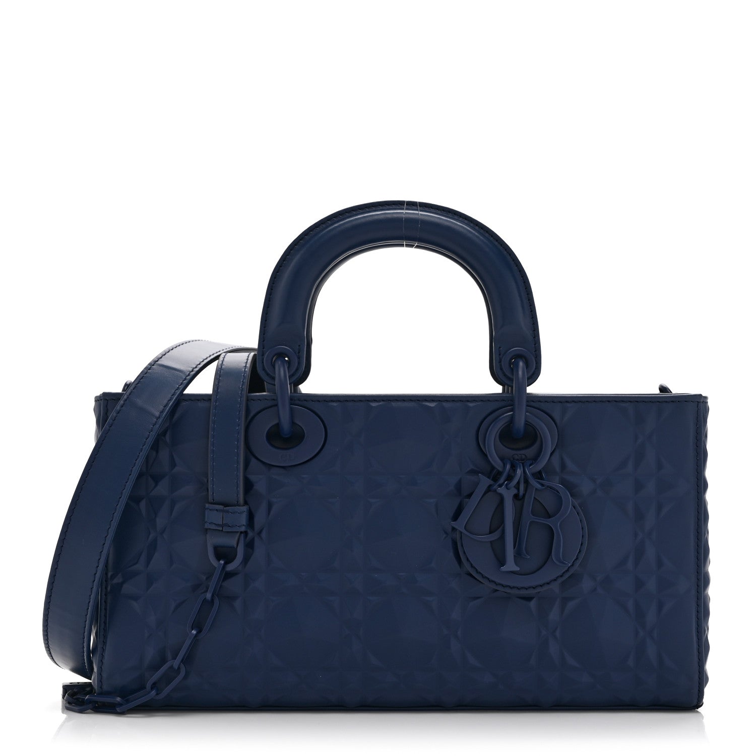 Christian Dior Calfskin Cannage Diamond Medium Lady D-Joy Navy Blue 1 of 10