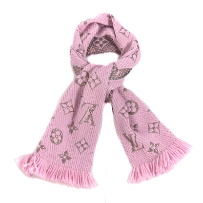 Louis Vuitton Wool Silk Logomania Shine Scarf Pink 1 of 4