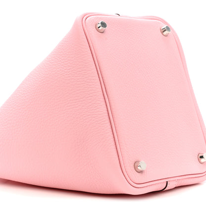 Hermes Taurillon Clemence Picotin Lock 18 PM Rose Sakura 9 of 11