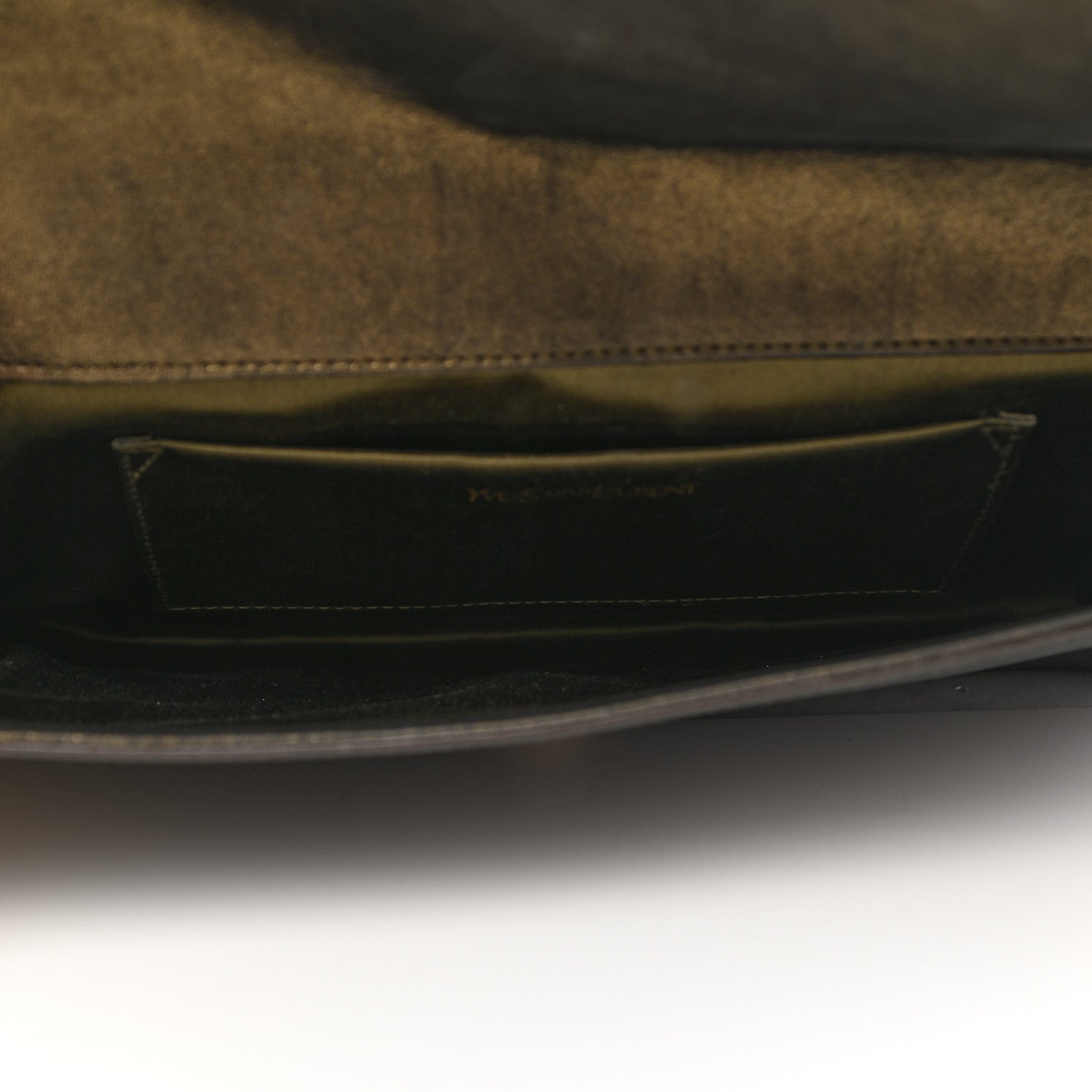 Saint Laurent Distressed Metallic Calfskin Monogram Large Belle De Jour Clutch Gold 5 of 16