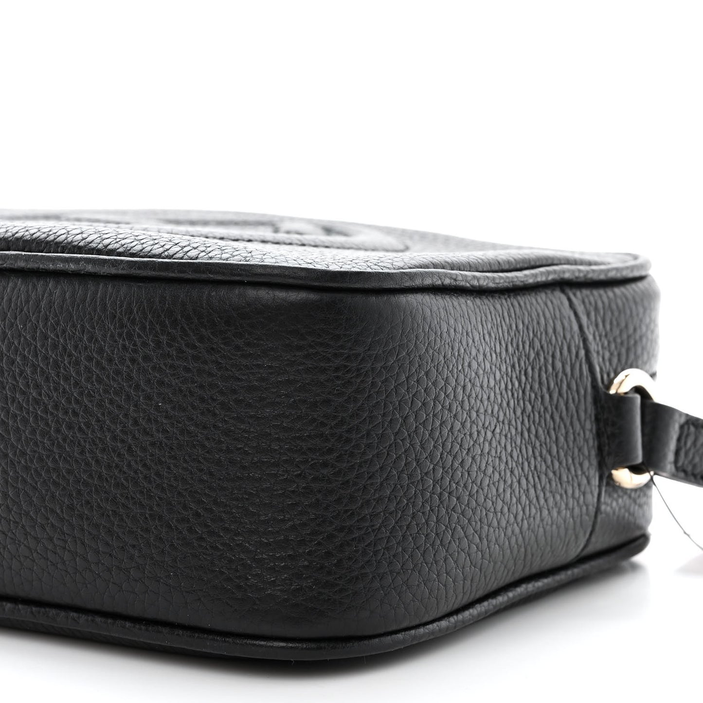 Pebbled Calfskin Small Soho Disco Bag Black