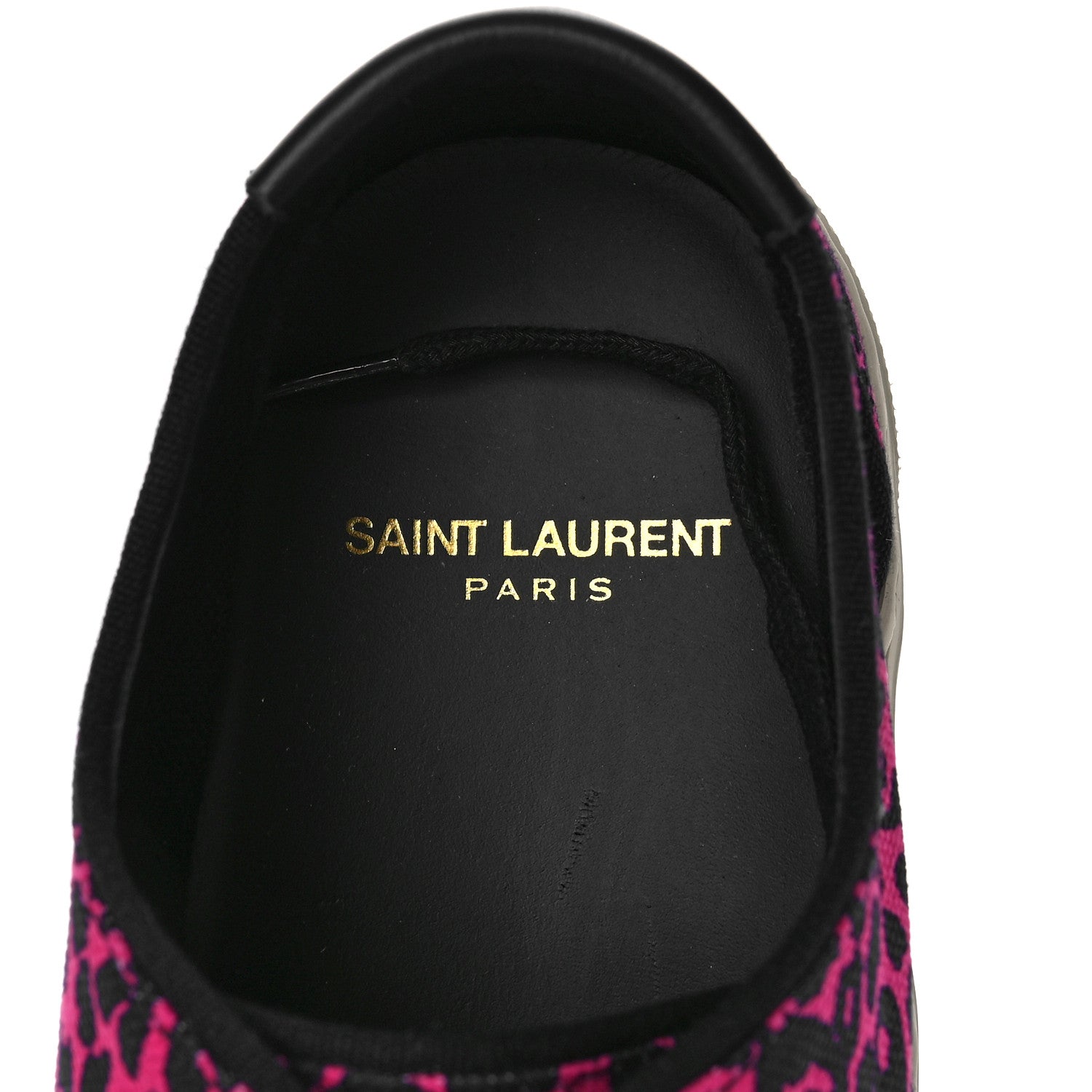 Saint Laurent Canvas Leopard Print Venice Low Top Sneakers 36 Fuxia Black 8 of 9