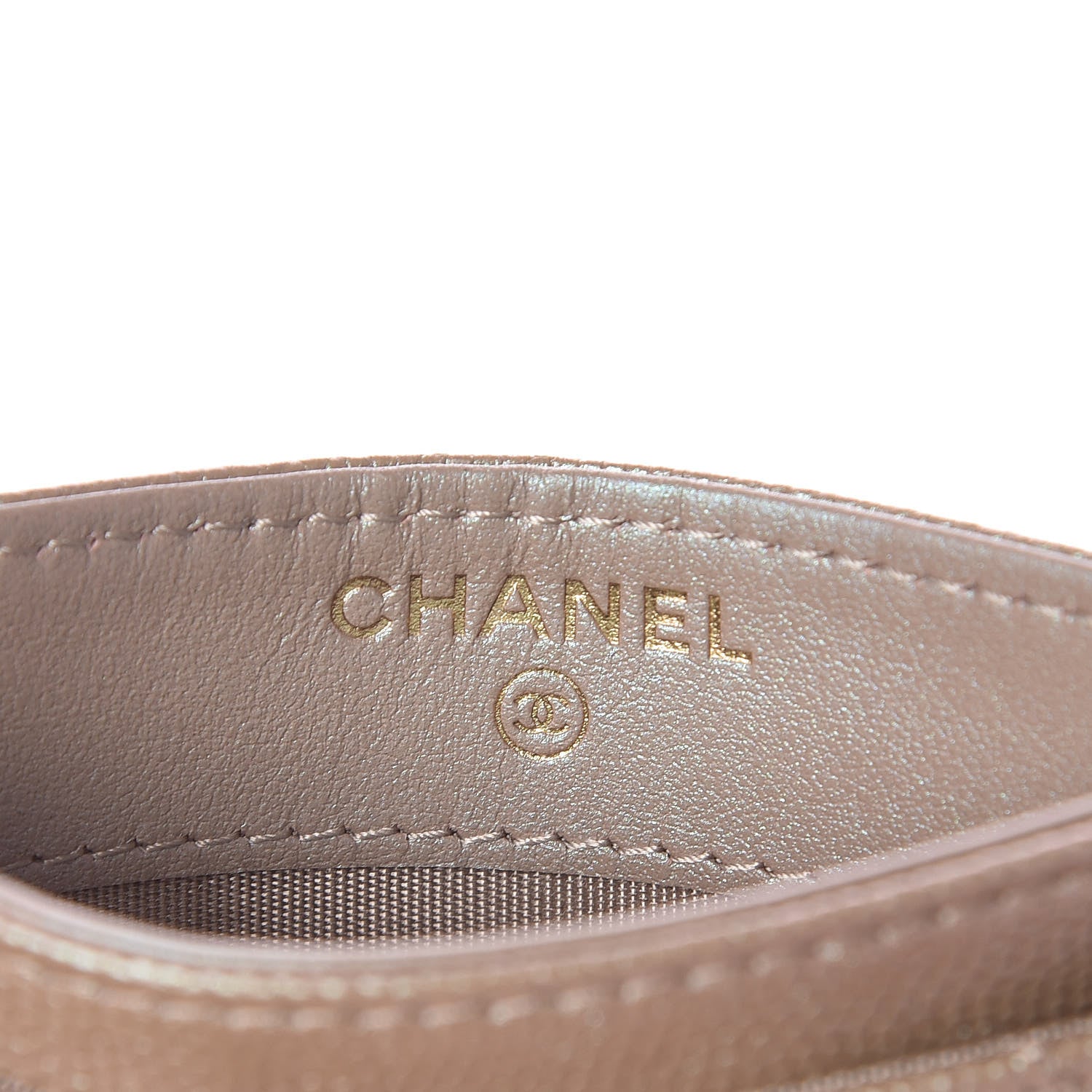 Chanel Iridescent Caviar Quilted Card Holder Beige 6 of 9