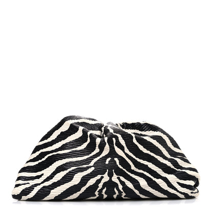 Bottega Veneta Nappa Zebra Print The Pouch Oversized Clutch White Black 1 of 10
