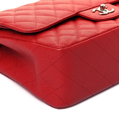 Chanel Caviar Quilted Jumbo Double Flap Red 8 of 9