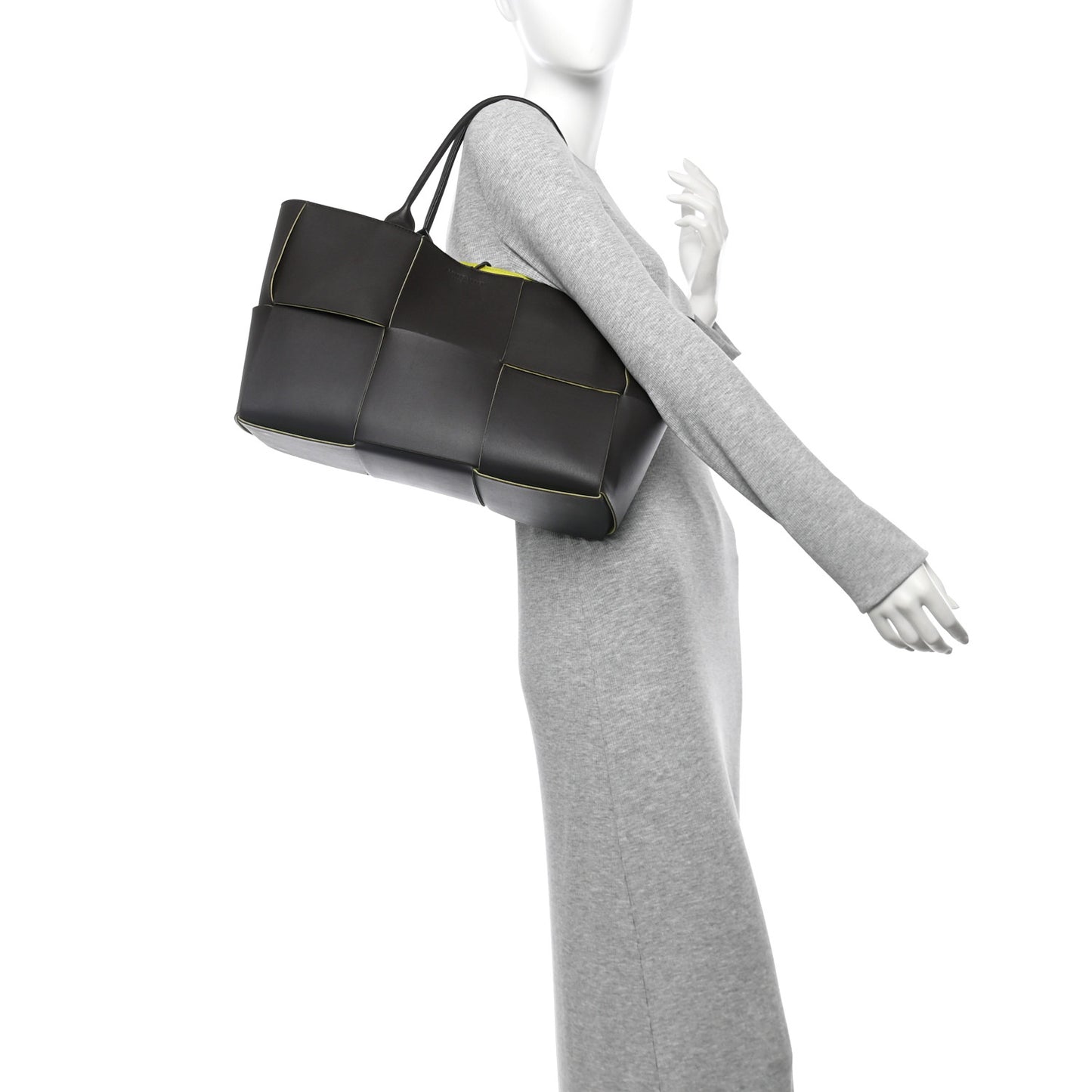 Nappa Maxi Intrecciato Medium Arco Tote Fondant Kiwi
