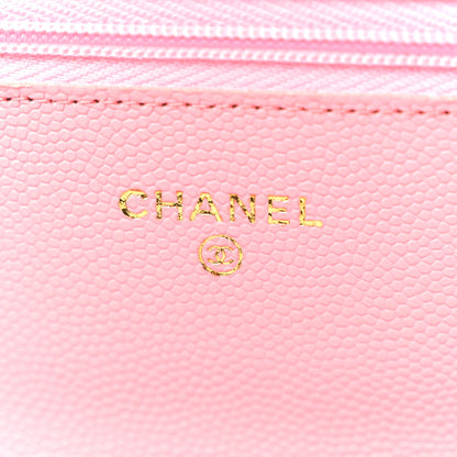 Chanel Caviar Quilted Wallet on Chain WOC Light Pink 6 of 11