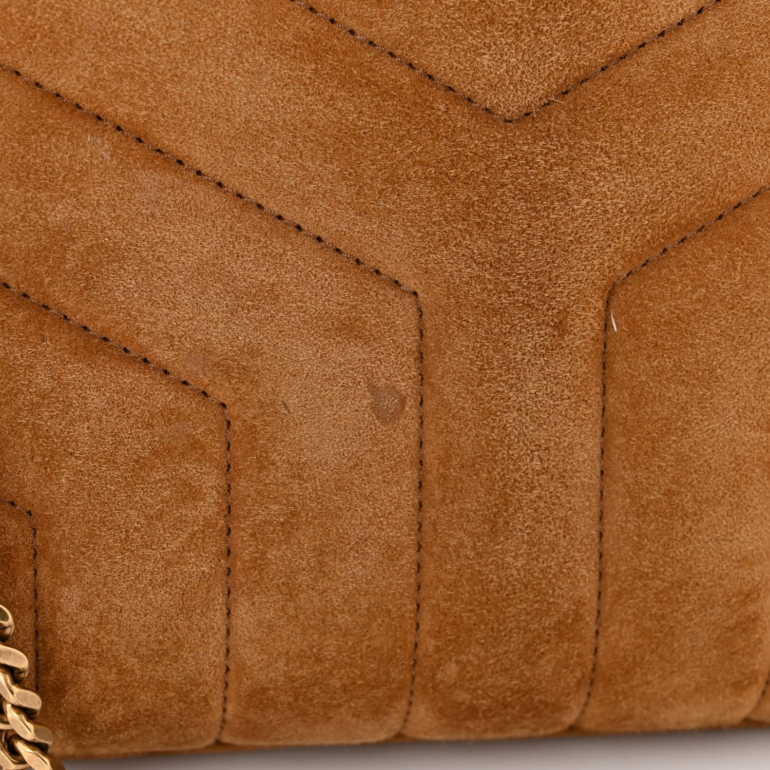 Saint Laurent Suede Calfskin Y Quilted Monogram Small Loulou Chain Satchel Cinnamon 12 of 12