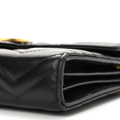 Gucci Calfskin Matelasse GG Marmont Chain Wallet Black 12 of 13