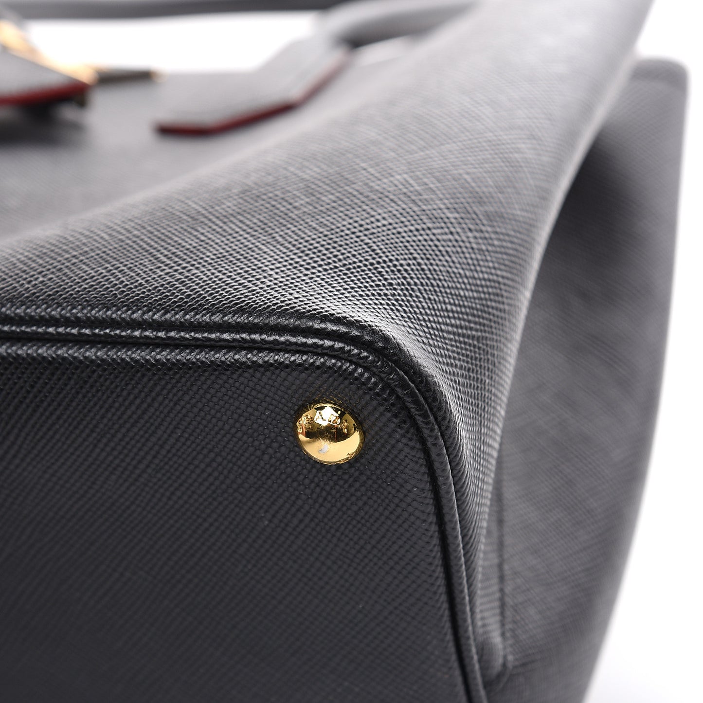 Saffiano Cuir Large Double Bag Black Fuoco