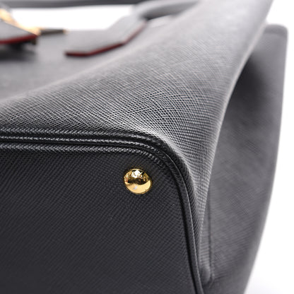 Prada Saffiano Cuir Large Double Bag Black Fuoco 11 of 11