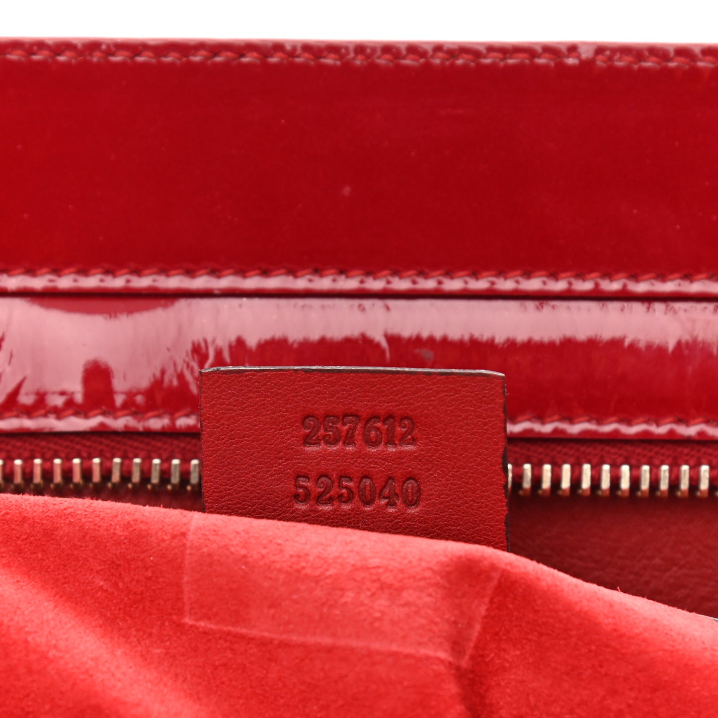 Patent Guccissima Medium Mayfair Tote Red