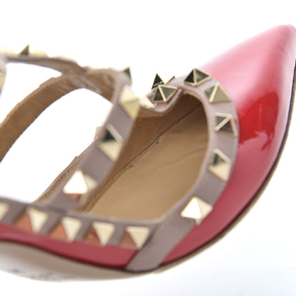 Valentino Garavani Patent Nappa Rockstud Ankle Strap 100mm Pumps 36 Rosso Valentino Poudre 15 of 18