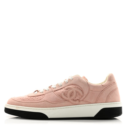 Chanel Suede Womens CC Sneakers 40 Pink 1 of 11