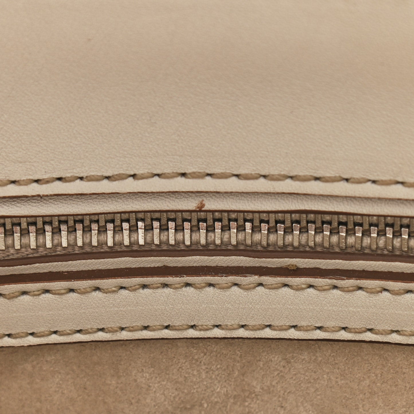 City Calf Hand Stitched Small Galleria Double Zip Tote Talco