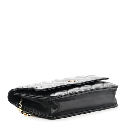 Chanel Lambskin Quilted Wallet On Chain WOC Black 4 of 17