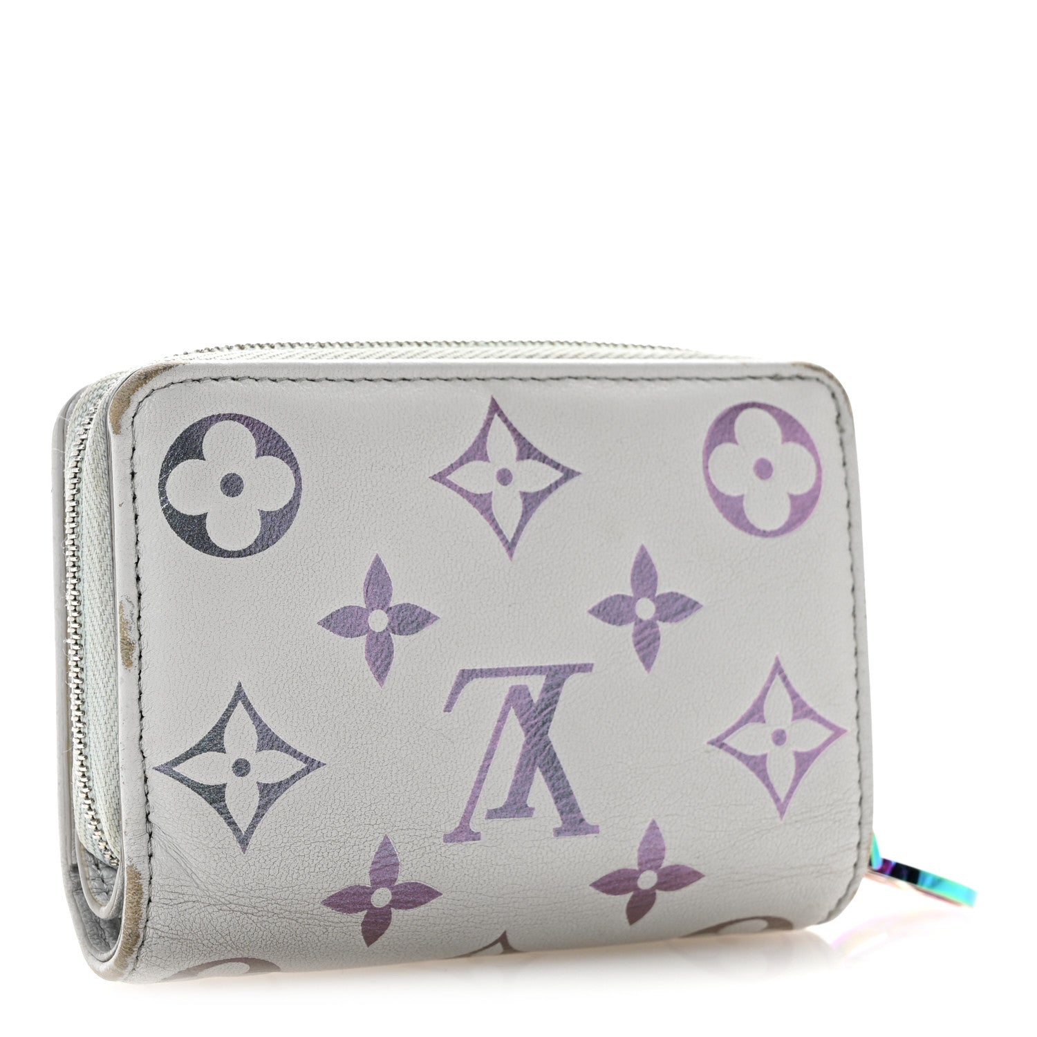 Louis Vuitton Lambskin Embossed Monogram LV Ski Lou Coussin Wallet Gray 3 of 13