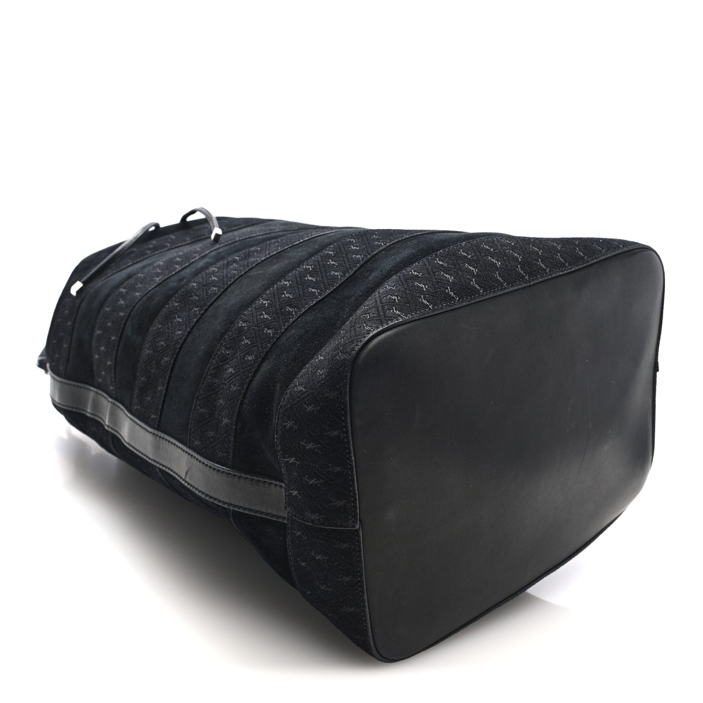 Suede All-Over Monogram Giant Bucket Bag Black