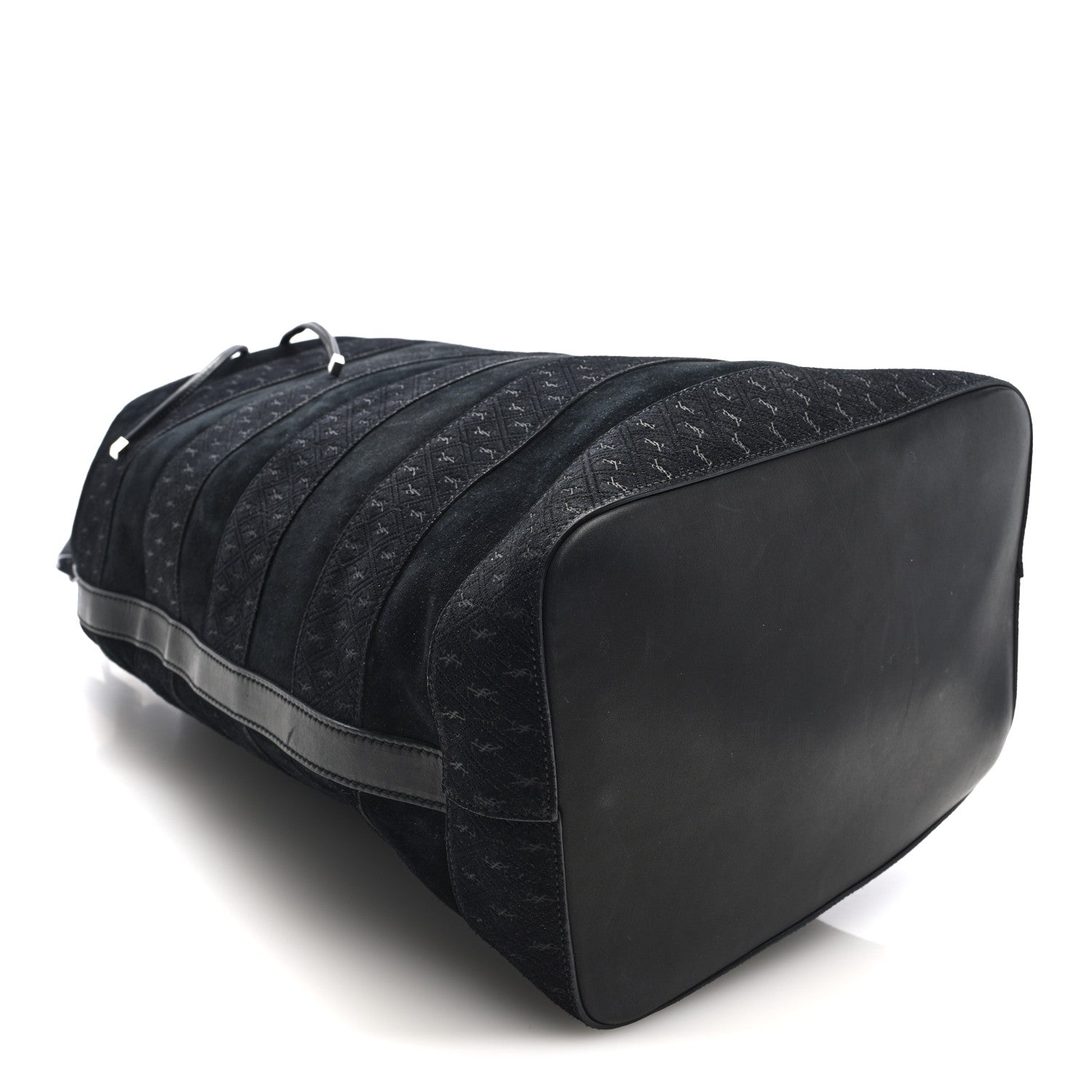 Saint Laurent Suede All-Over Monogram Giant Bucket Bag Black 4 of 9