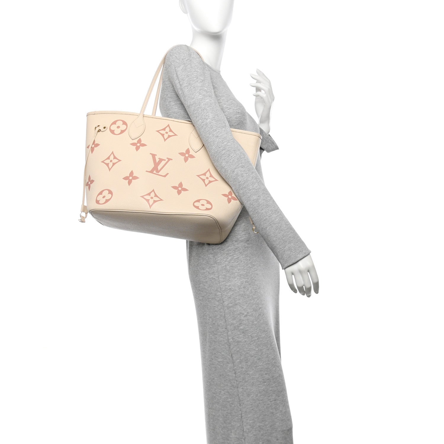 Louis Vuitton Empreinte Monogram Giant Neverfull MM Creme Rose Trianon 2 of 12