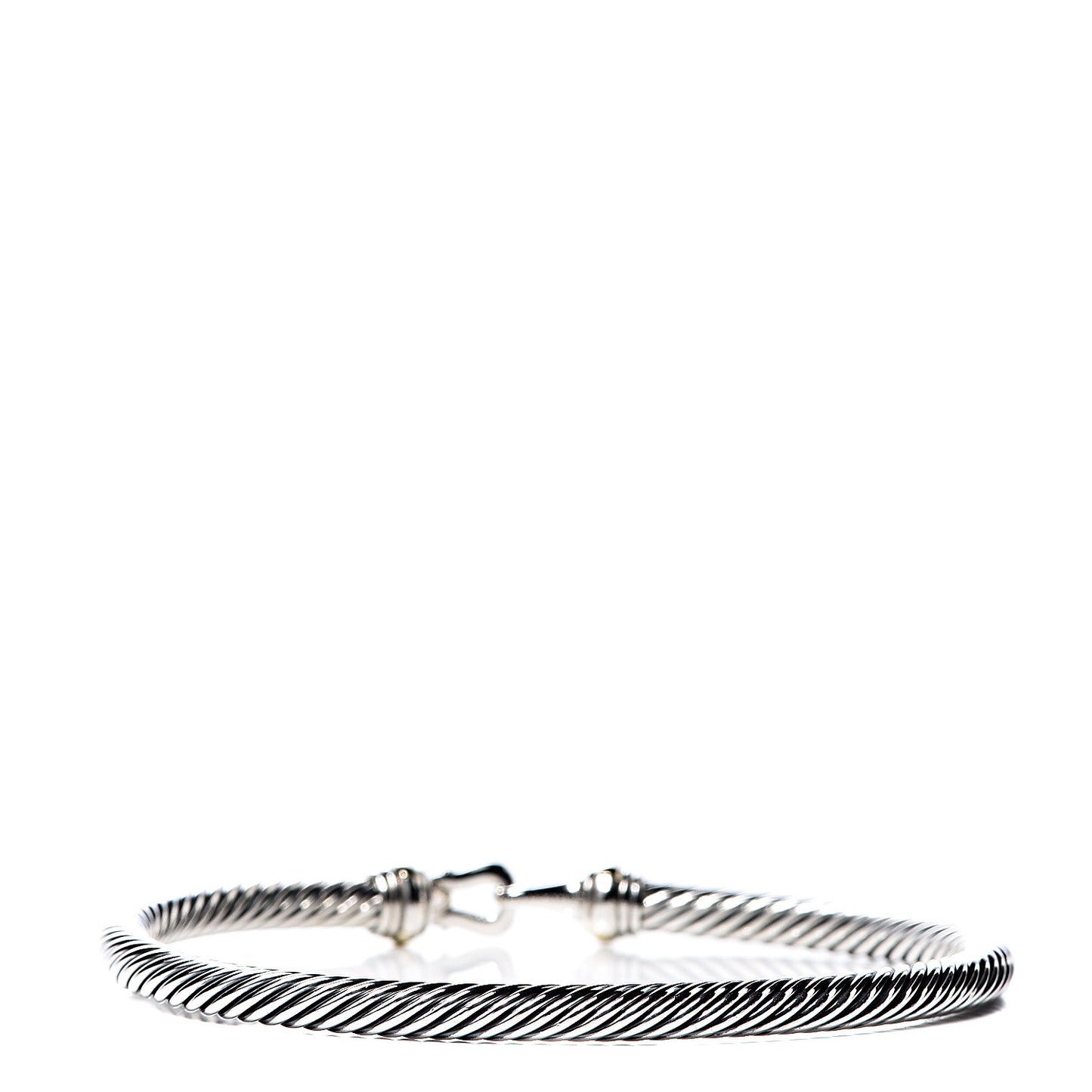 Sterling Silver 18K Yellow Gold 4mm Cable Buckle Bracelet