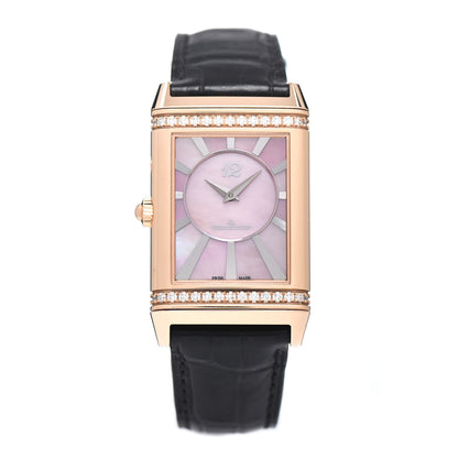 Jaeger-LeCoultre 18K Rose Gold Diamond Pink Mother of Pearl 36mm Reverso Manual Winding Watch Q3302421 1 of 6
