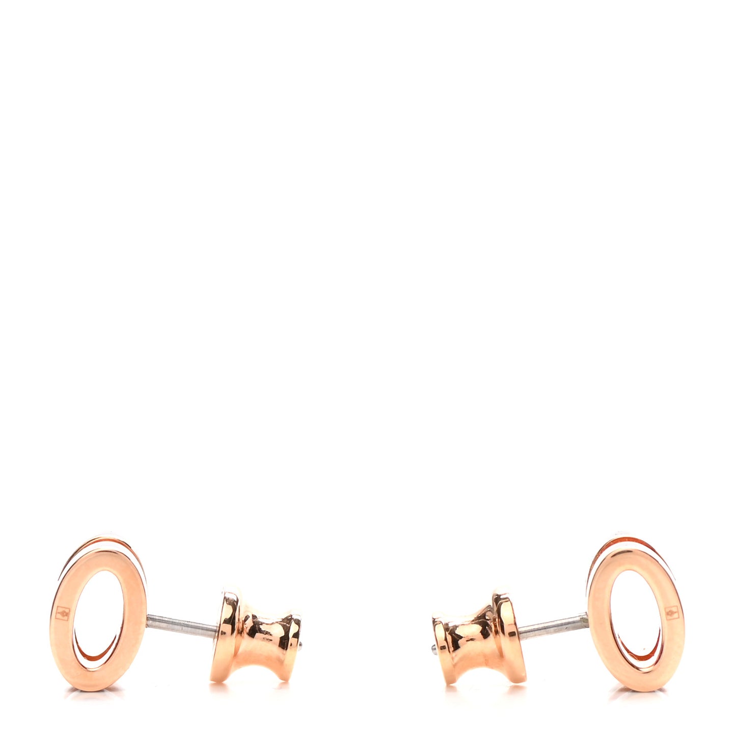Rose Gold Lacquered Mini Pop H Earrings Black