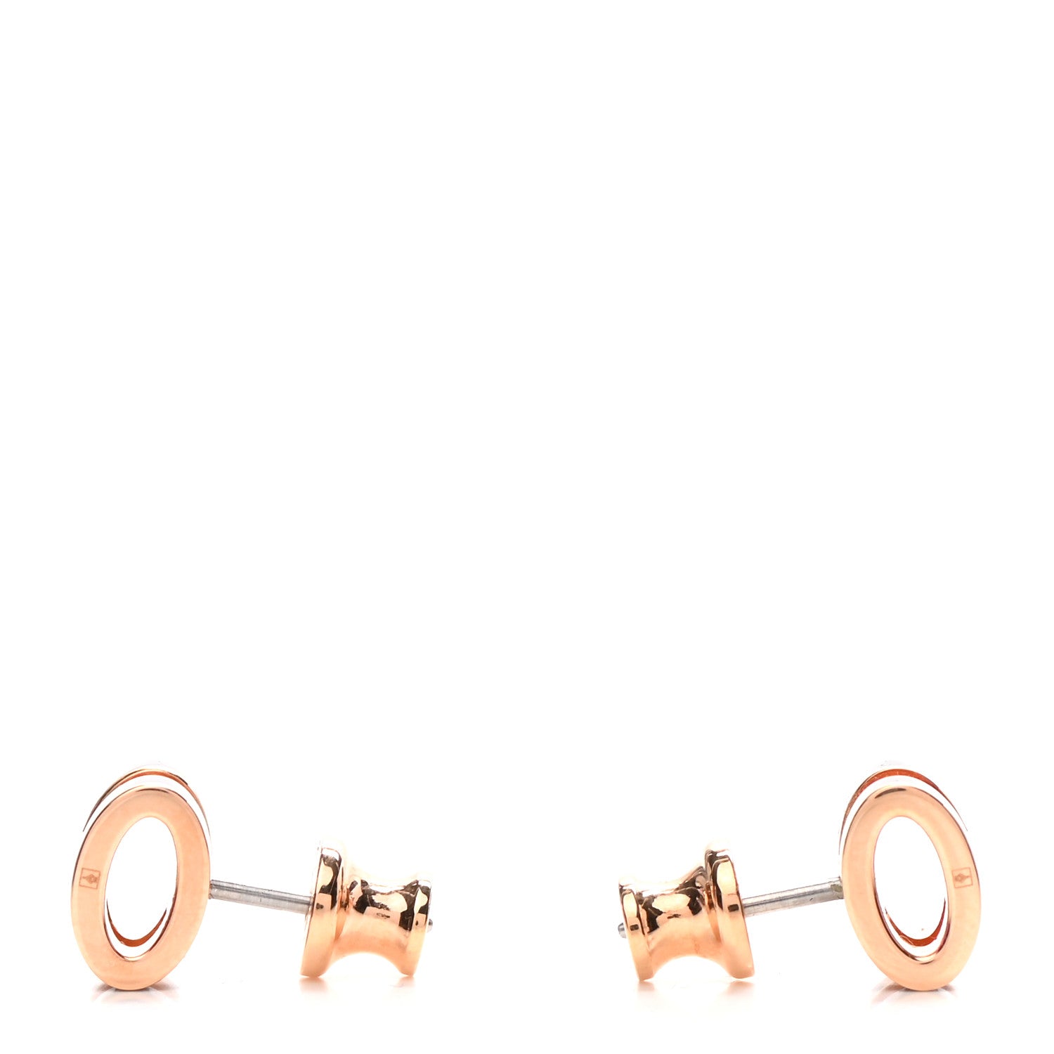 Hermes Rose Gold Lacquered Mini Pop H Earrings Black 3 of 4
