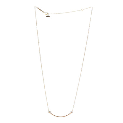 Tiffany 18K Rose Gold Small T Smile Pendant Necklace 3 of 6
