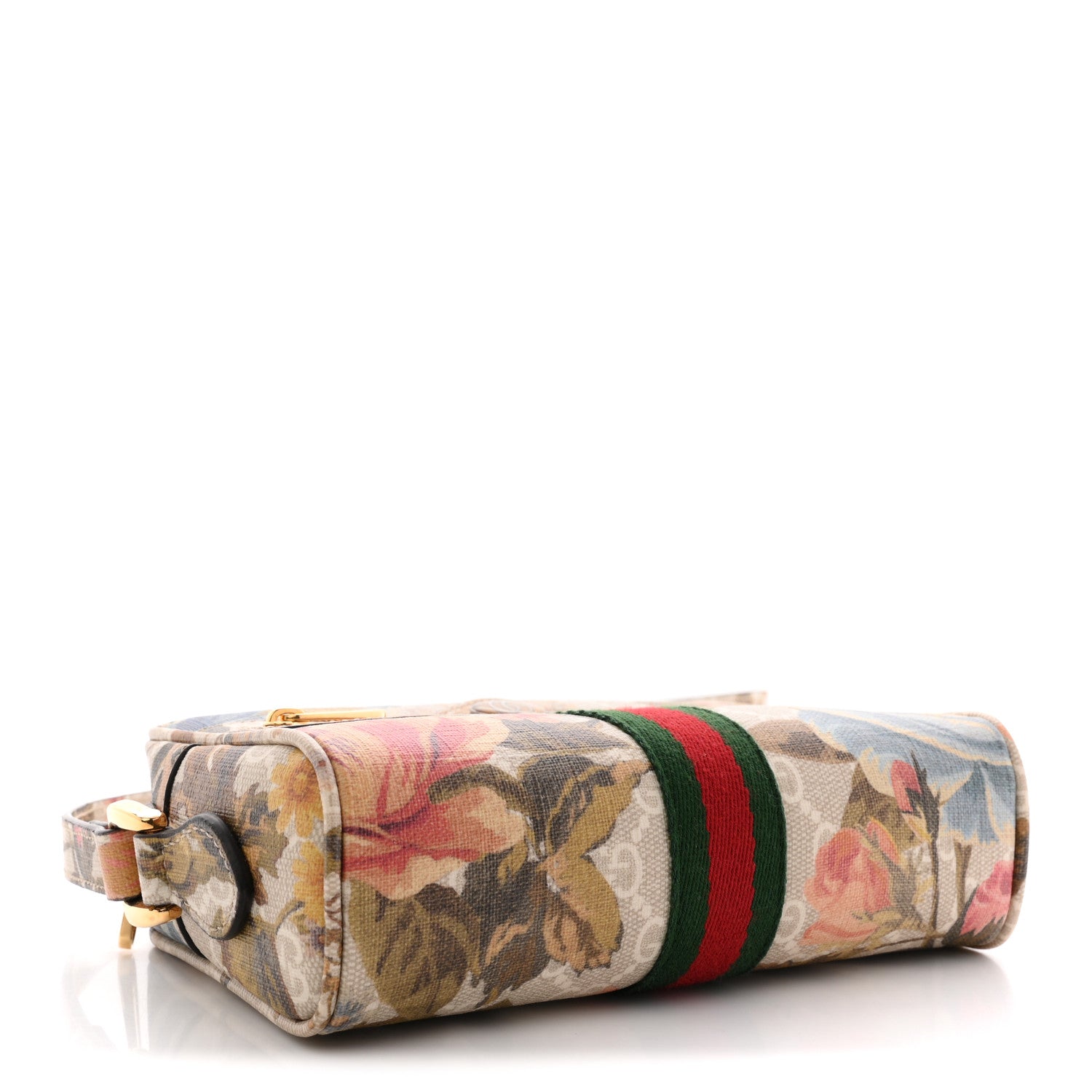 Gucci GG Supreme Monogram Water Flora Web Mini Ophidia Shoulder Bag Beige White Multicolor 4 of 11