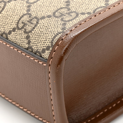 Gucci GG Supreme Monogram Azalea Calfskin Mini Retro Interlocking G Tote Bag Beige Ebony Brown Sugar 14 of 14