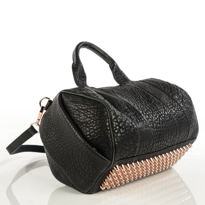 Alexander Wang Pebbled Lambskin Rocco Black Rose Gold Hardware 4 of 9