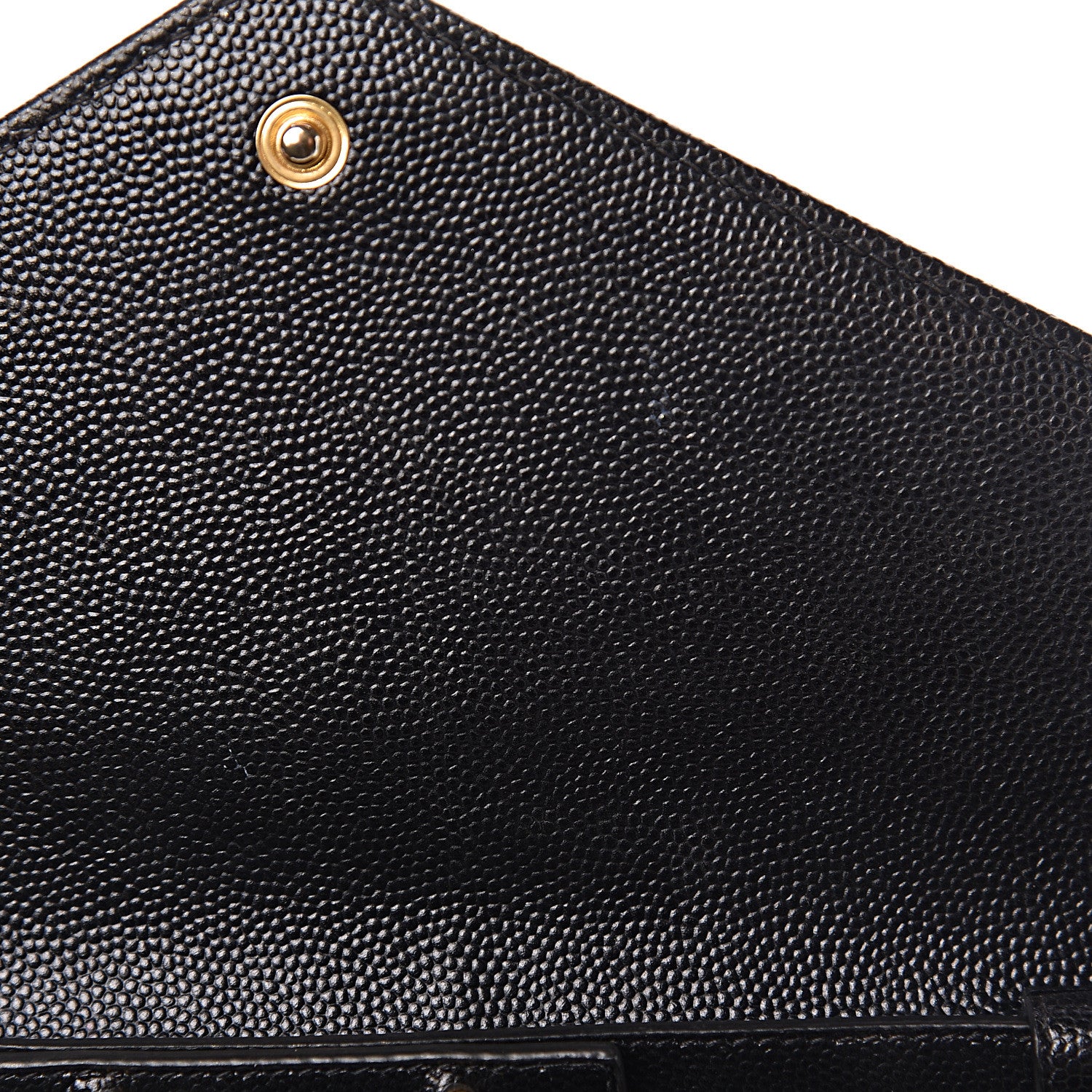 Saint Laurent Grain De Poudre Matelasse Chevron Monogram Chain Wallet Black 8 of 13