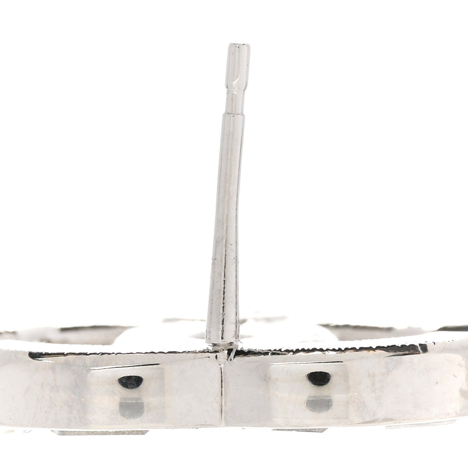 Chanel Baguette Crystal Double CC Earrings Silver 5 of 7