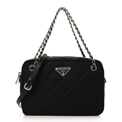 Prada Nylon Tessuto Impuntu Quilted Bandoliera Crossbody Bag Black 1 of 8