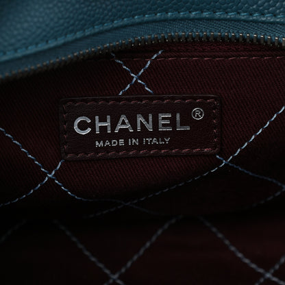 Chanel Caviar Quilted Deauville Bowling Bag Blue 6 of 9