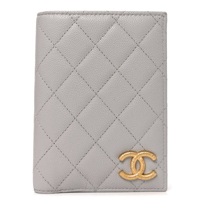 Chanel Caviar Quilted CC Passport Holder Grey 1 of 8