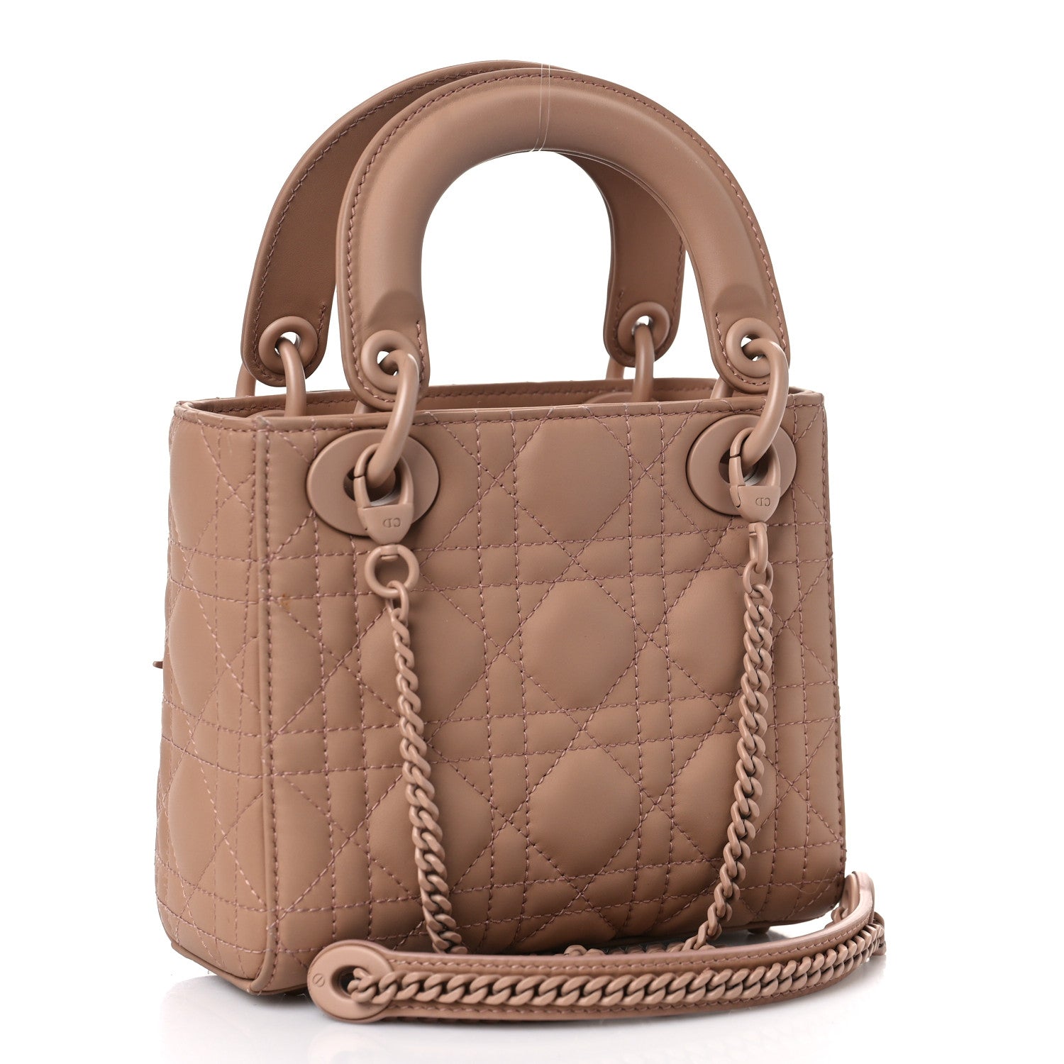 Christian Dior Ultra Matte Calfskin Cannage Mini Lady Dior Light Beige 3 of 8