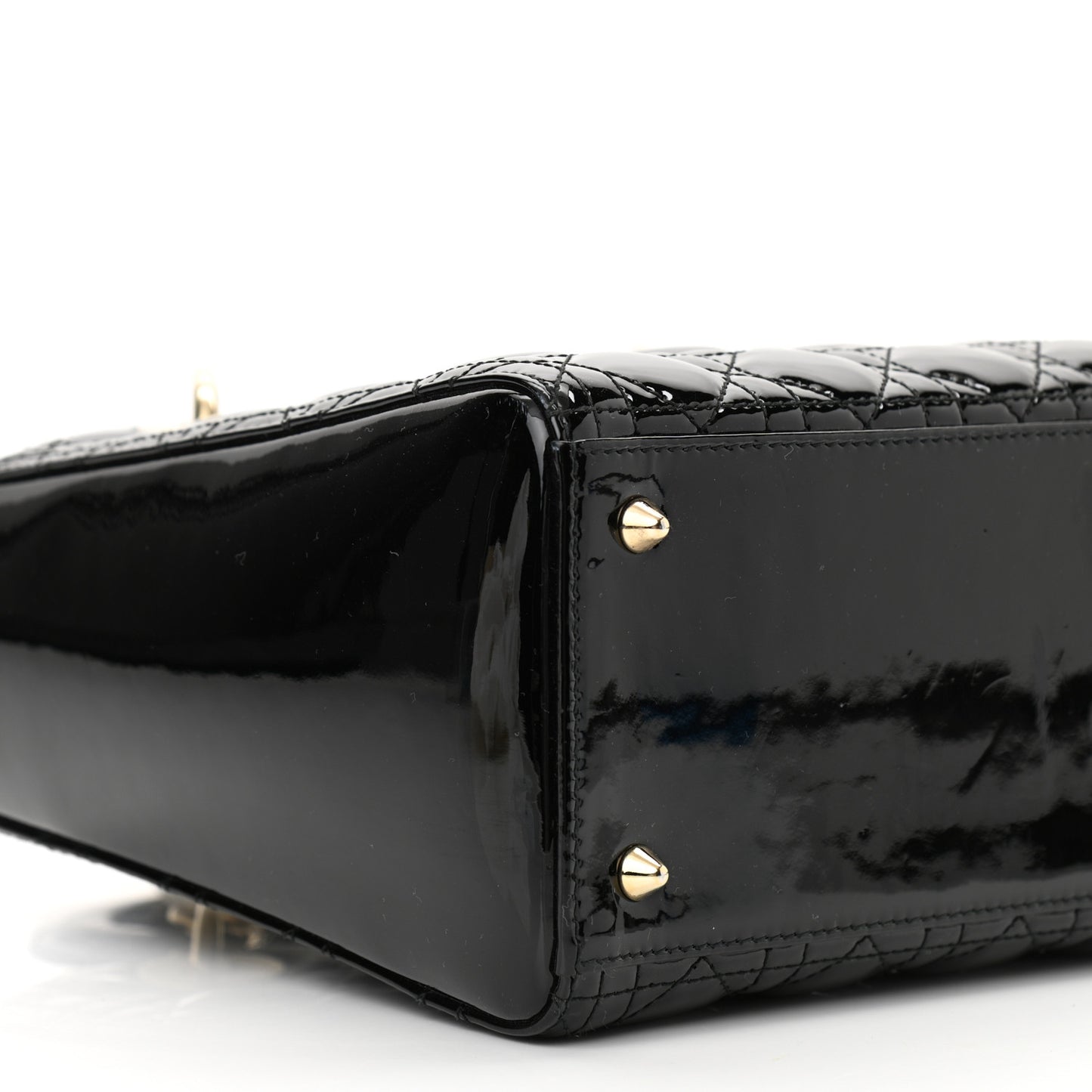 Patent Cannage Small Lady Dior Black