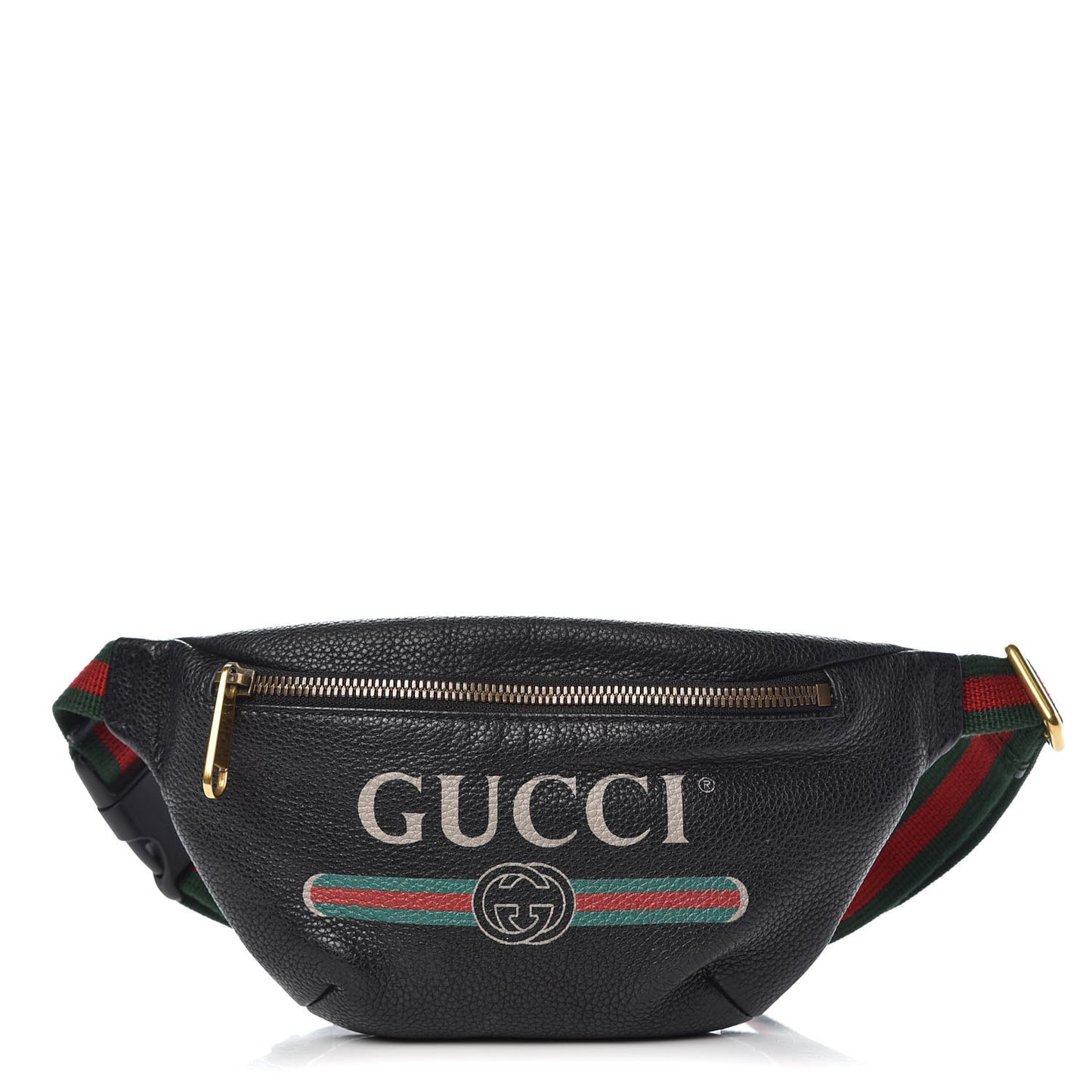 Grained Calfskin Small Logo Belt Bag Black