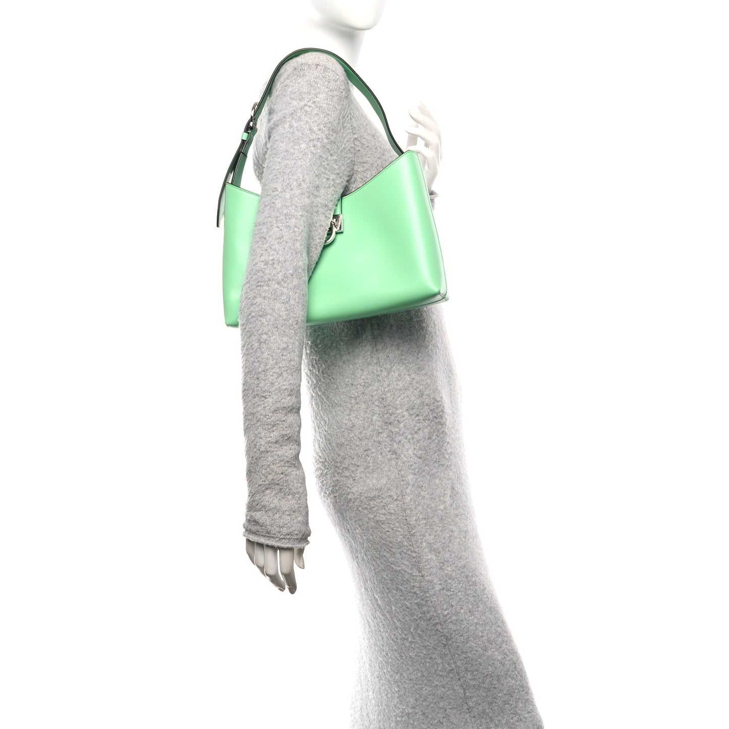 Calfskin Trifolio Shoulder Bag Light Green
