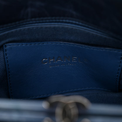 Chanel Aged Calfskin Quilted Small Just Mademoiselle Bowling Bag Dark Blue 7 of 10