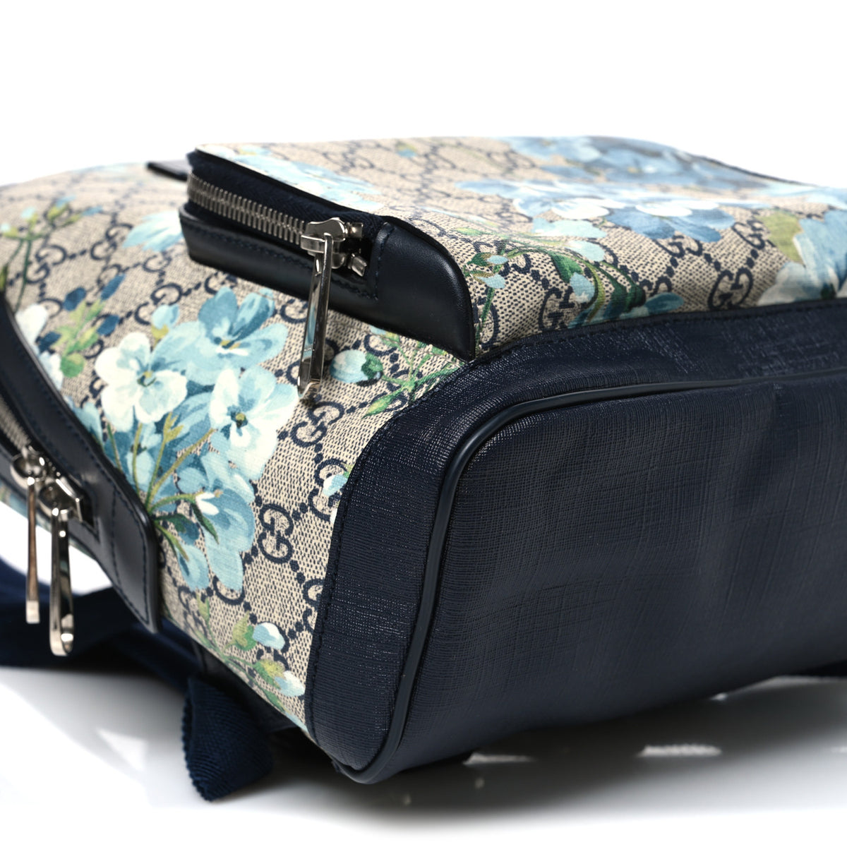 GG Supreme Monogram Blooms Small Day Backpack Blue