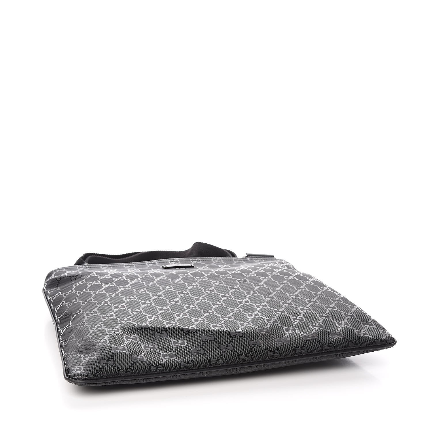 Gucci Imprime Monogram Medium Flat Messenger Bag Black 4 of 12