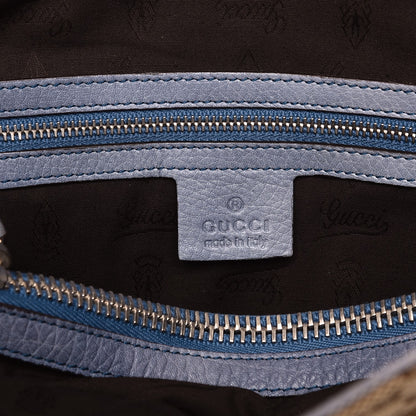 Gucci Monogram Medium Bamboo Bar Tote Blue 5 of 15