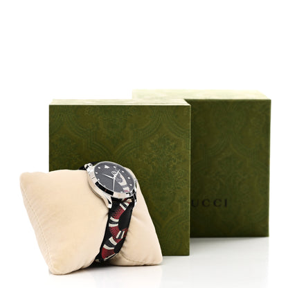 Gucci Stainless Steel Calfskin 38mm Le Marche Des Merveilles Snake Quartz Watch Black 5 of 5