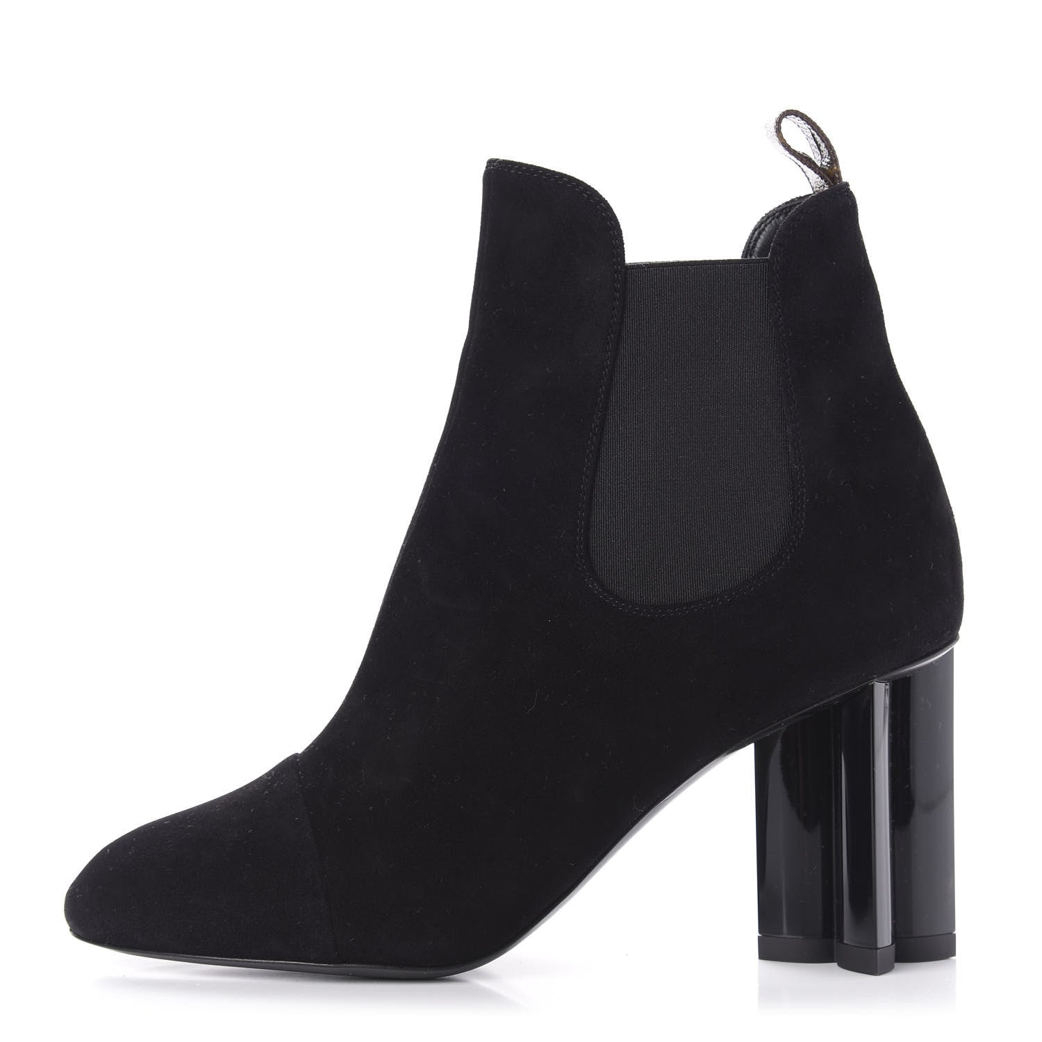 Louis Vuitton Suede Monogram Uniformes Cap Toe Chelsea 80mm Ankle Boots 37 Black 1 of 8