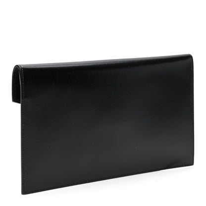 Saint Laurent Smooth Shiny Calfskin Monogram Uptown Pouch Black 3 of 8