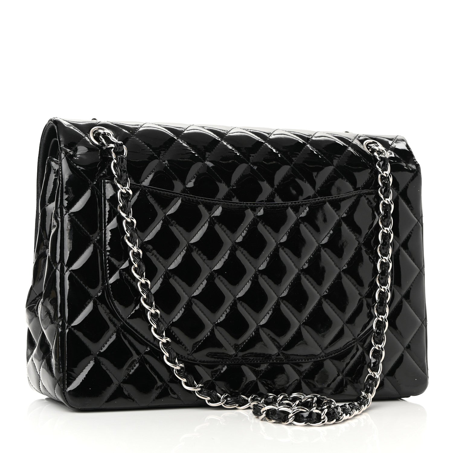 Chanel Patent Quilted Maxi Double Flap Black 3 of 12